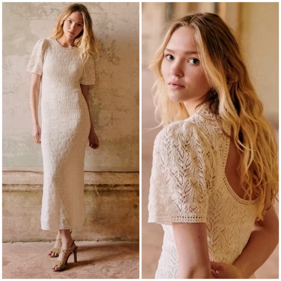 Sezane Dresses & Skirts - Sezane Izia Knit Midi Dress White NWT